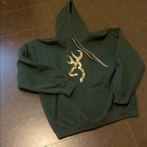 Green Hooded Sweater with Logo